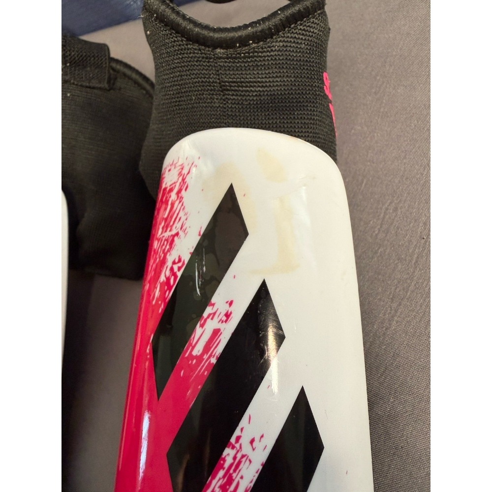 Adidas Shin Guards Girls Size Medium Soccer Pink Black White 6-9 Yr - Picture 5 of 6